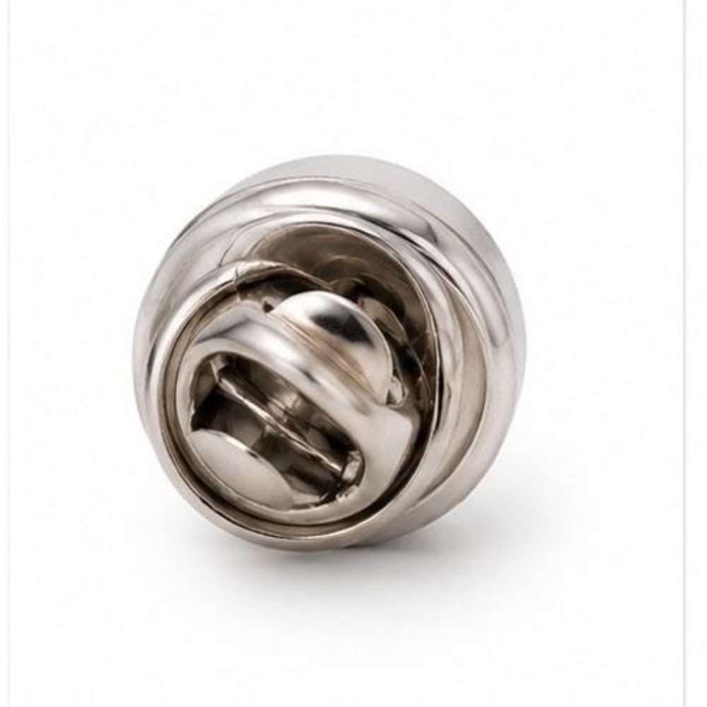Silver Tone Bezel Set Round Clear Crystal Lapel Pin Brooch Solitaire Accessory - Picture 7 of 8